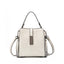 Leather Bucket Bag with Zipper Vintage Minimalist Shoulder & Crossbody Bag