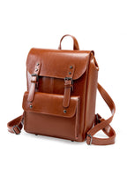 Anti-Theft Leather Flap Bag  Structured Vintage Shoulder Bag with Lock Closure