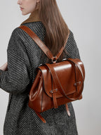 Soft Calfskin Leather Flap Tote  Durable Everyday Shoulder Bag
