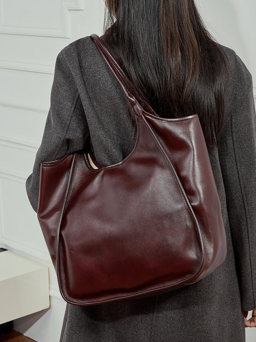 XL Full-Grain Leather Tote Bag  Oversized Shopper for Travel & Everyday Use