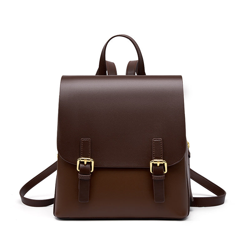 Vintage Leather Backpack – Soft Casual Travel Backpack for Everyday Use