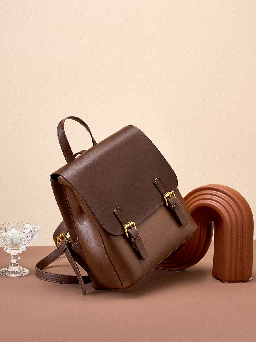 Vintage Leather Backpack – Soft Casual Travel Backpack for Everyday Use