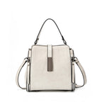 Leather Bucket Bag with Zipper  Vintage Minimalist Shoulder & Crossbody Bag