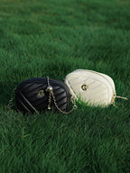 Quilted Leather Shoulder Bag  Minimalist Everyday Crossbody Bag