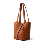 XL Full-Grain Leather Bucket Bag  Large Capacity Travel Carryall Tote