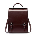 2026 New Leather Backpack Women's British Collegiate School Bag College Student Retro Computer Simple Cowhide Backpack