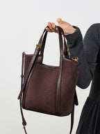 Large Leather Convertible Tote Bag  Multi-Way Shoulder, Crossbody & Top Handle Bag