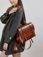 Soft Calfskin Leather Flap Tote  Durable Everyday Shoulder Bag