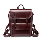 Anti-Theft Leather Flap Bag  Structured Vintage Shoulder Bag with Lock Closure