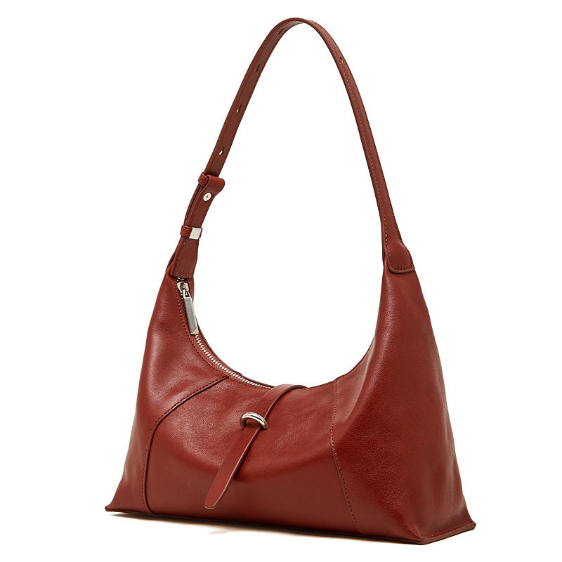 Large Leather Hobo Bag  Slouchy Shoulder Bag with Zipper for Everyday Use