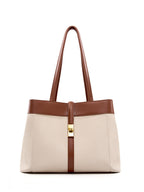 Large Leather Tote Bag  Minimalist Unisex Carryall for Everyday Use