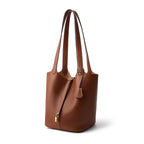 XL Full-Grain Leather Bucket Bag  Large Capacity Travel Carryall Tote