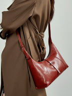 Large Leather Hobo Bag  Slouchy Shoulder Bag with Zipper for Everyday Use