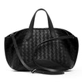 Woven Leather Tote Bag with Zipper  Large Statement Shoulder Bag for Everyday Use