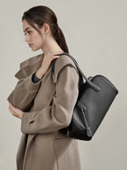 Large Full-Grain Leather Boston Bag  Minimalist Travel & Everyday Handbag
