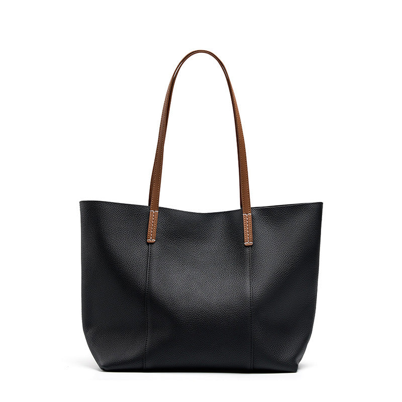 Minimalist Full-Grain Leather Tote Bag  Large Everyday Carryall for Work & Daily Use