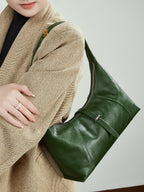 Large Leather Hobo Bag  Slouchy Shoulder Bag with Zipper for Everyday Use