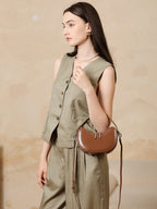 Mini Leather Hobo Bag with Zipper  Compact Slouchy Shoulder Bag for Everyday Use
