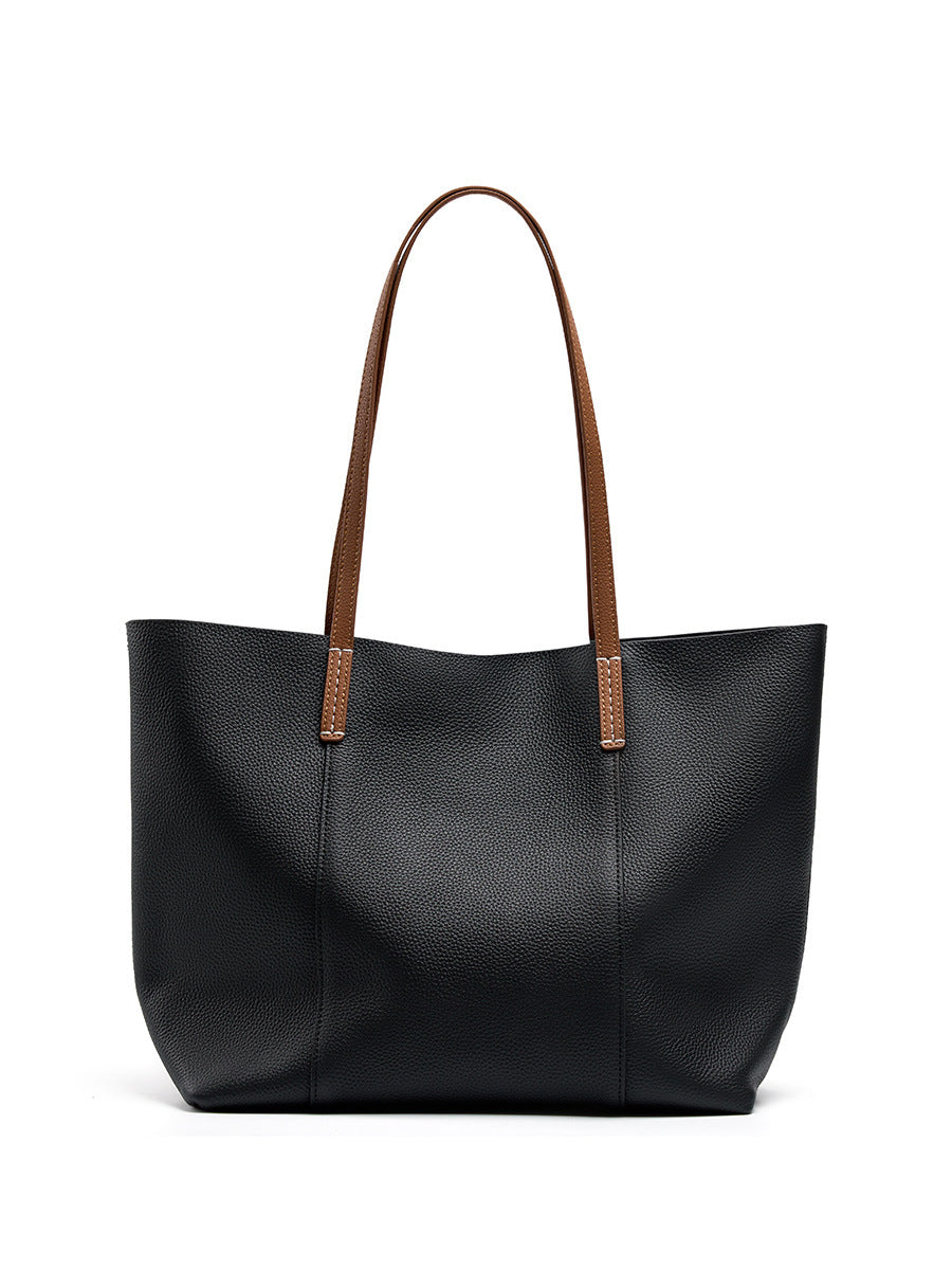 Minimalist Full-Grain Leather Tote Bag  Large Everyday Carryall for Work & Daily Use