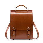 2026 New Leather Backpack Women's British Collegiate School Bag College Student Retro Computer Simple Cowhide Backpack