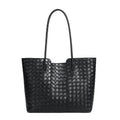 Large Woven Leather Tote Bag  Soft Minimalist Shoulder Bag for Everyday Use