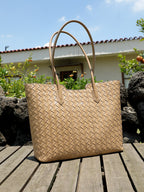 Large Woven Leather Tote Bag  Soft Minimalist Shoulder Bag for Everyday Use