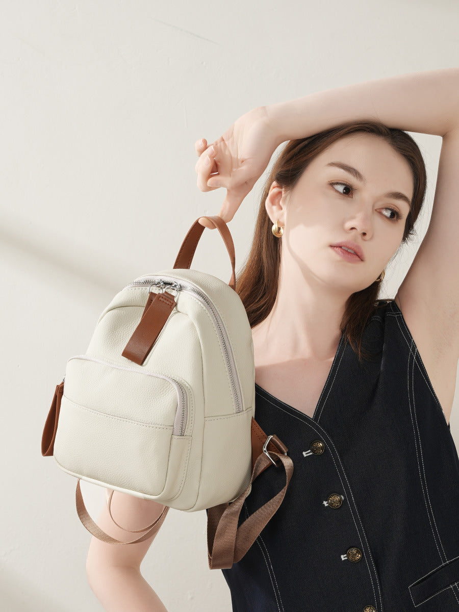 Lightweight Leather Backpack  Soft Everyday Comfort Bag for Daily Use