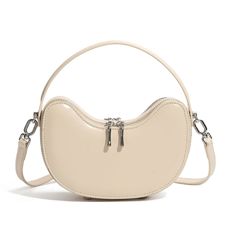 Mini Leather Hobo Bag with Zipper  Compact Slouchy Shoulder Bag for Everyday Use