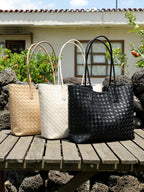 Large Woven Leather Tote Bag  Soft Minimalist Shoulder Bag for Everyday Use
