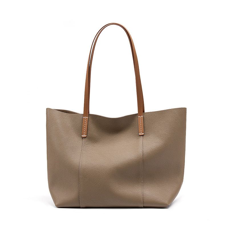 Minimalist Full-Grain Leather Tote Bag  Large Everyday Carryall for Work & Daily Use