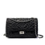 Embroidered Lambskin Shoulder Bag  Minimalist Underarm Bag with Lock Closure