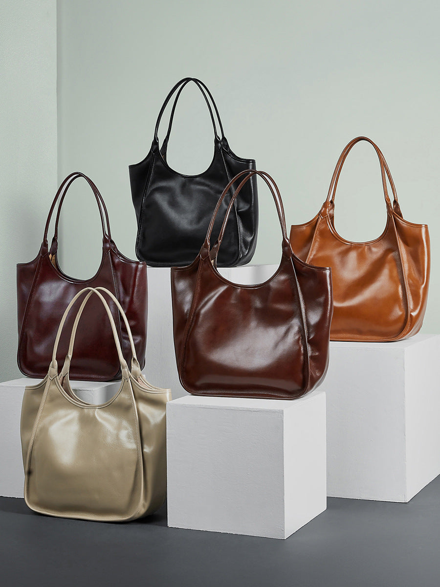 XL Full-Grain Leather Tote Bag  Oversized Shopper for Travel & Everyday Use