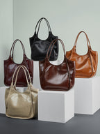 XL Full-Grain Leather Tote Bag  Oversized Shopper for Travel & Everyday Use