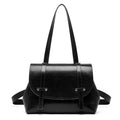 Soft Calfskin Leather Flap Tote  Durable Everyday Shoulder Bag