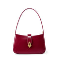 Minimalist Leather Shoulder Bag with Lock  Elegant Underarm Bag for Everyday Use