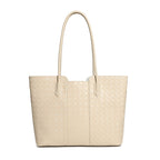 Large Woven Leather Tote Bag  Soft Minimalist Shoulder Bag for Everyday Use