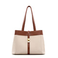 Large Leather Tote Bag  Minimalist Unisex Carryall for Everyday Use
