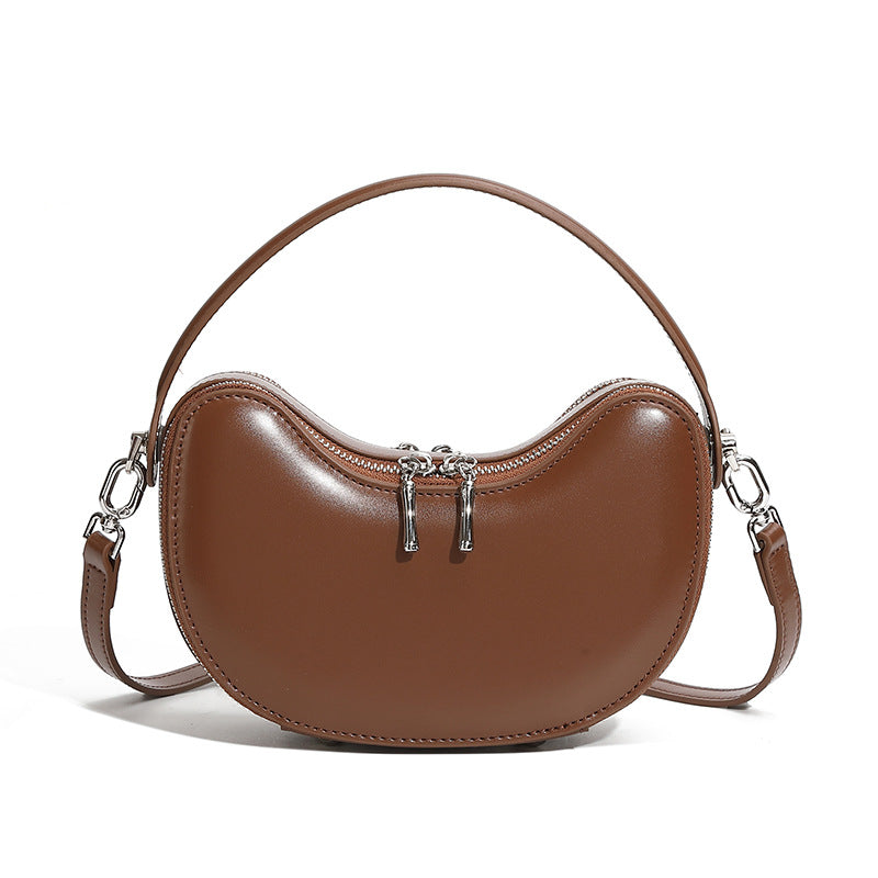 Mini Leather Hobo Bag with Zipper  Compact Slouchy Shoulder Bag for Everyday Use