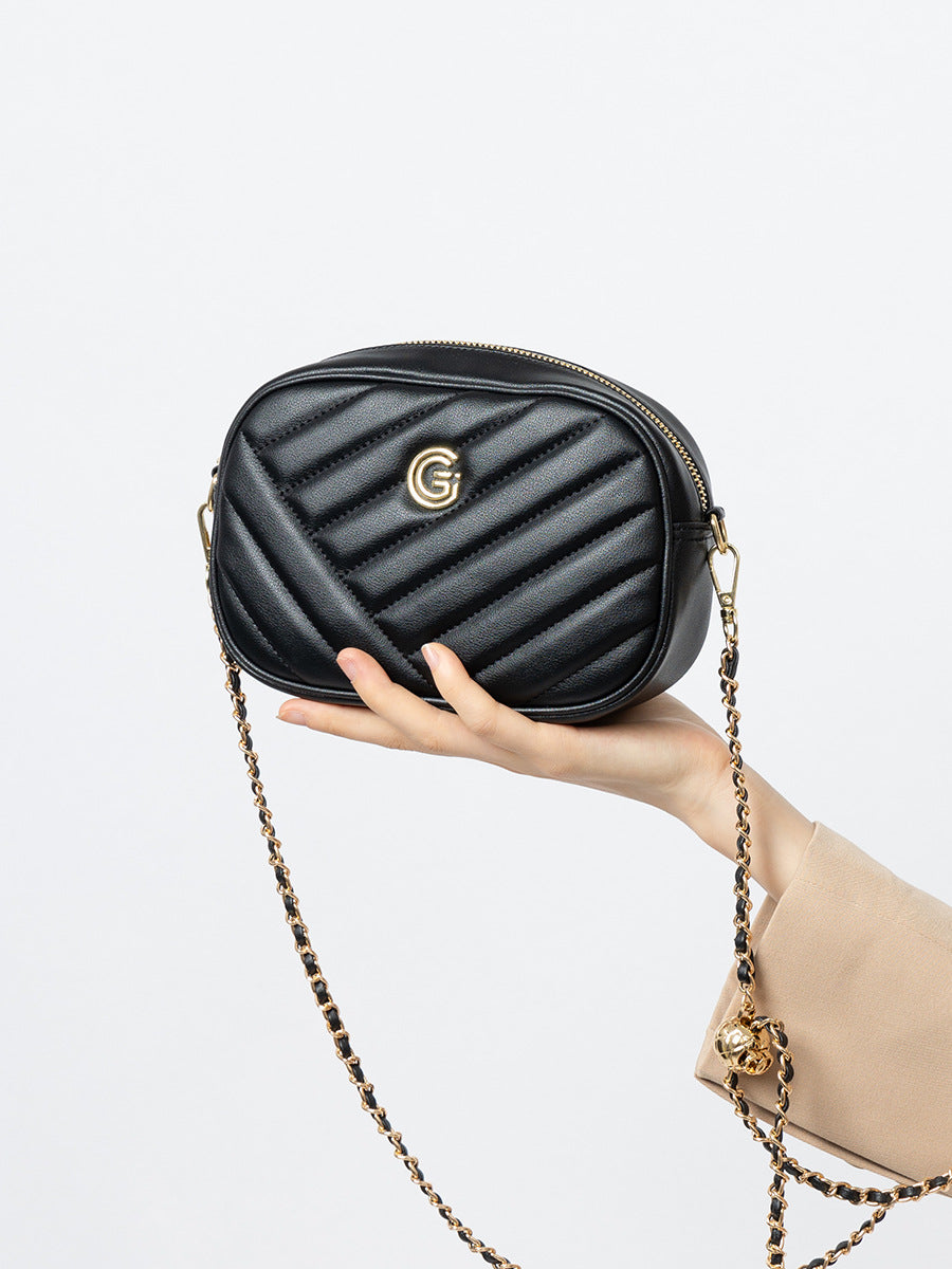 Quilted Leather Shoulder Bag  Minimalist Everyday Crossbody Bag