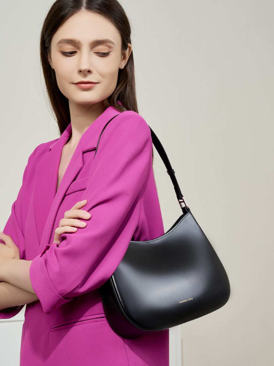 Vintage Round Leather Crossbody Bag  Minimalist Messenger Bag for Everyday Use