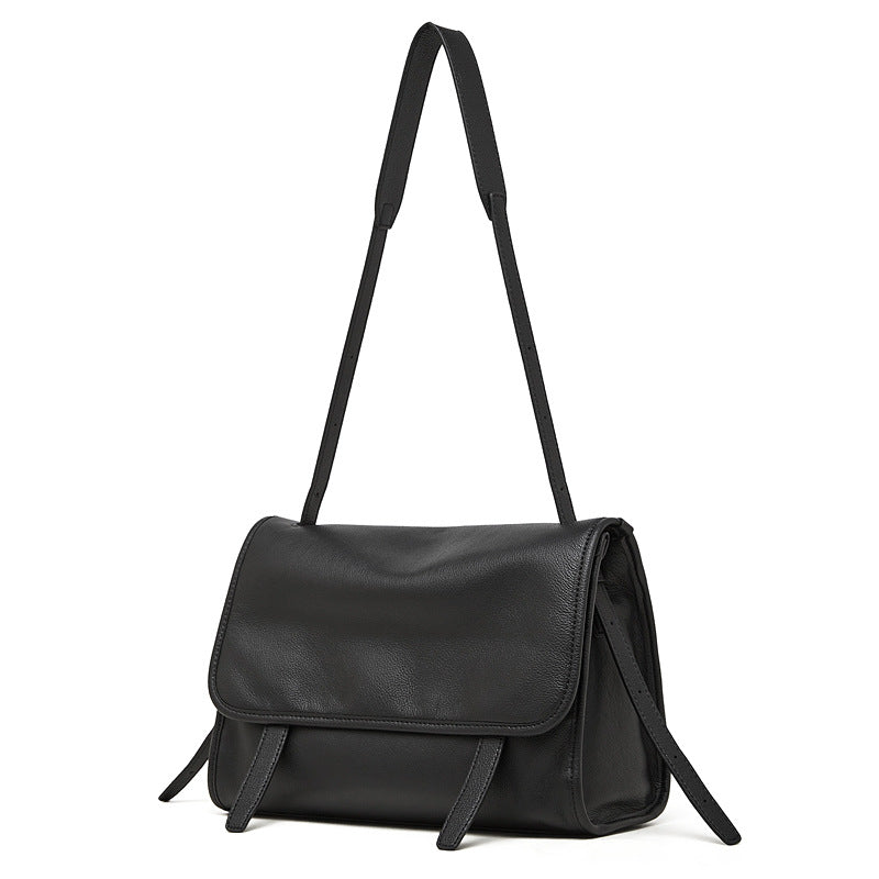 Large Full-Grain Leather Shoulder Tote Bag  Casual Travel Handbag for Everyday Use