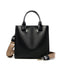 Full-Grain Leather Vertical Tote Bag  Minimalist Patchwork Shoulder Bag for Everyday Use