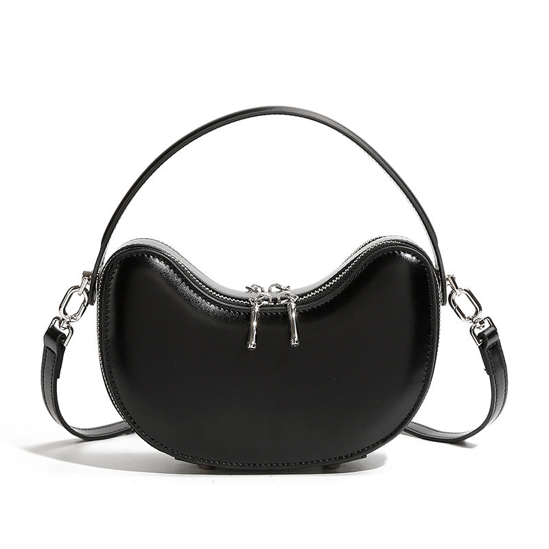 Mini Leather Hobo Bag with Zipper  Compact Slouchy Shoulder Bag for Everyday Use