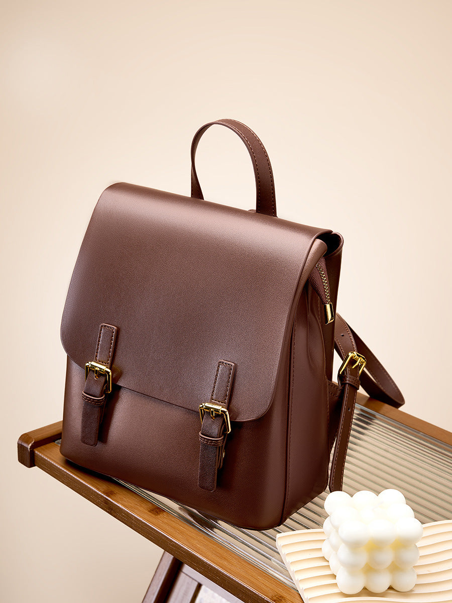 Vintage Leather Backpack – Soft Casual Travel Backpack for Everyday Use
