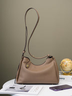 Vintage Full-Grain Leather Messenger Bag  Minimalist Everyday Shoulder Bag