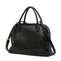 Full-Grain Leather Bowling Bag  Minimalist Everyday Shoulder Handbag